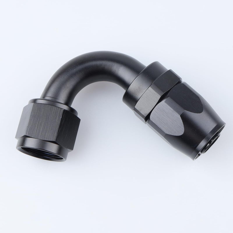 AC PERFORMANCE -8 AN 120 Degree Swivel Hose End Fitting Aluminum Black - Image 2